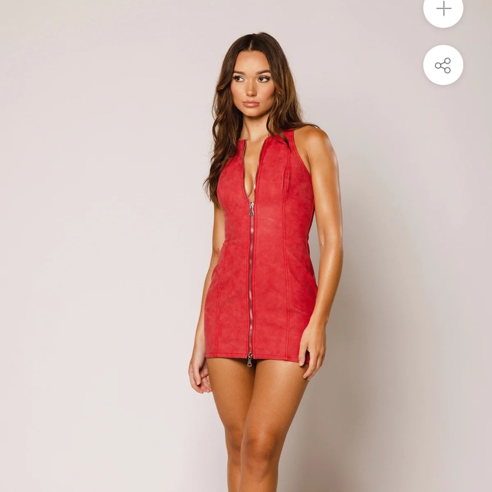 REVICE DENIM RED VIXEN DRESS